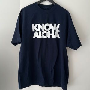 “Know Aloha” navy blue men’s cotton Tee size XL
